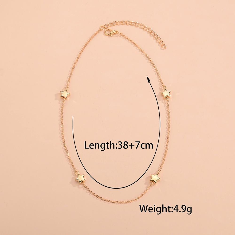 Simple Star Metal Adjustable Clavicle Chain Ladies Necklace