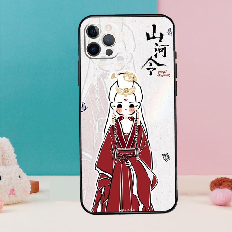 WORD OF HONOR Shan He Ling Cartoon Phone Case For iPhone 17 Air 16 15 13 12 11 14 Pro Max 12 13 Mini 15 16 Plus 16e Cover Coque