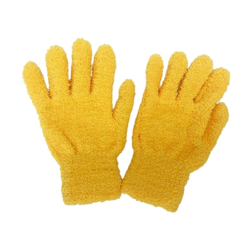 Winter Warm Gloves Stretchy Mittens Adult Coral Velvet Solid Color Full Finger Gloves Skiing Gloves for Cold Weather