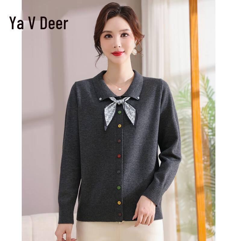 Yaloo Elegant Mid-Aged Women's Autumn/Winter Knit Cardigan Top