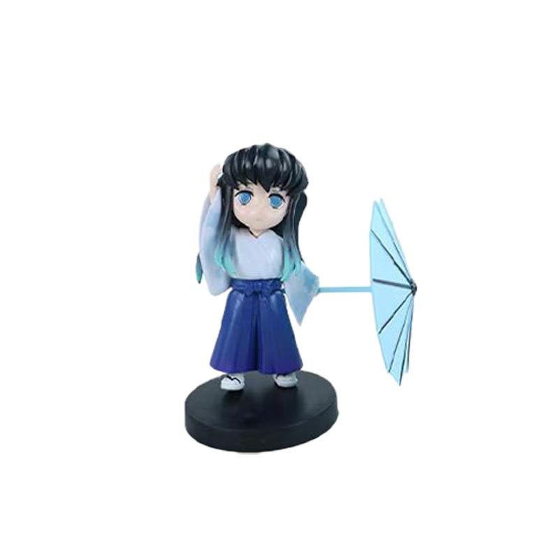12pcs Anime Demon Slayer Tanjiro Kamado Nezuko Christmas Halloween PVC blind box cartoon figure model ornament child gift Random Mystery Trendy