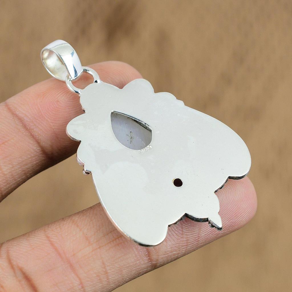 Gift For Women Pendant 925 Sterling Silver Natural Rainbow Moonstone Gemstone