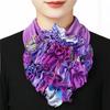 WTEMPO Women's 1PC Four Seasons Floral Printed Silk Scarves Retro Elegant Fashion Versatile Casual Detachable Collar Scarves