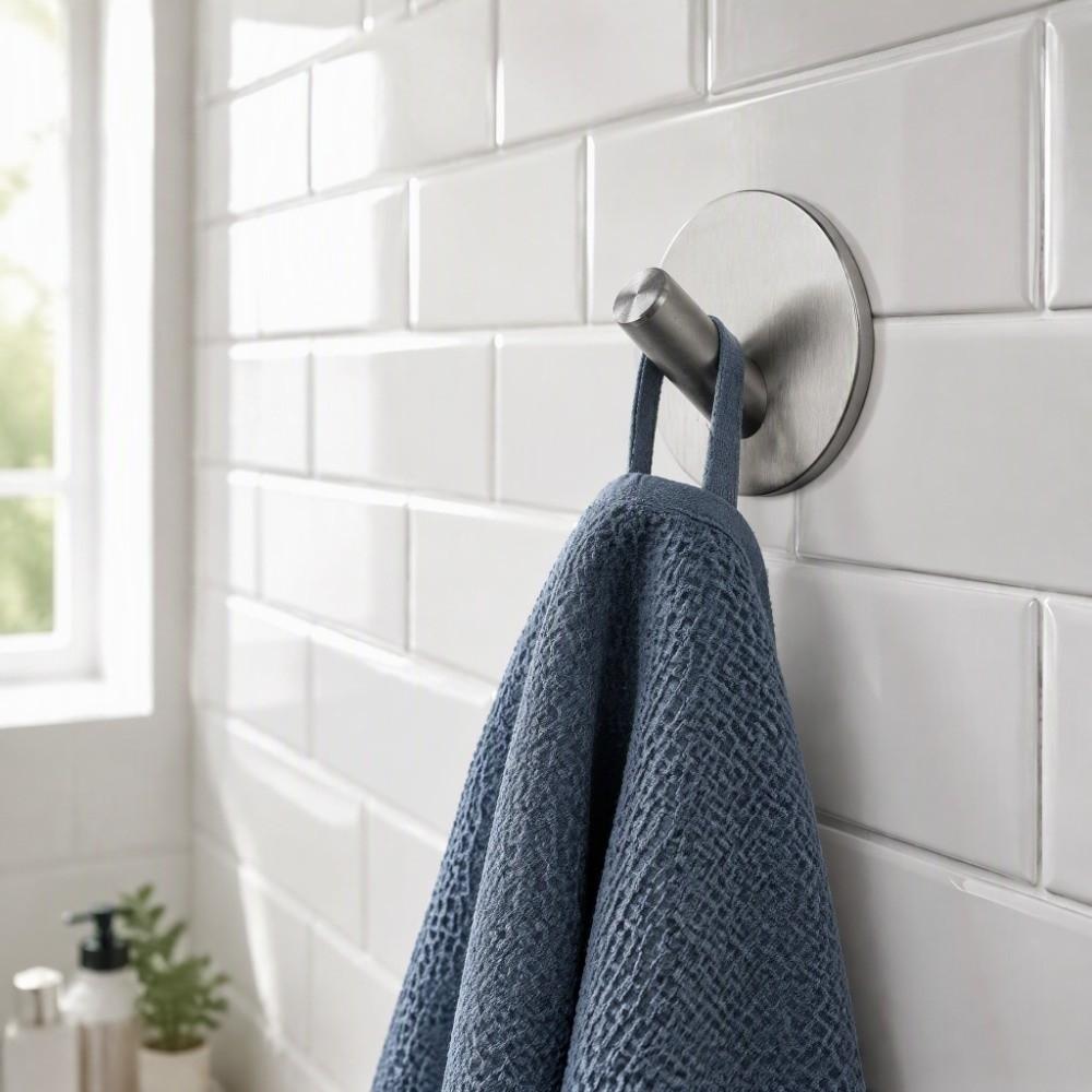 4 PCS Sticky Backing Adhesive Hook Stainless Steel Towel Hook Home Organization