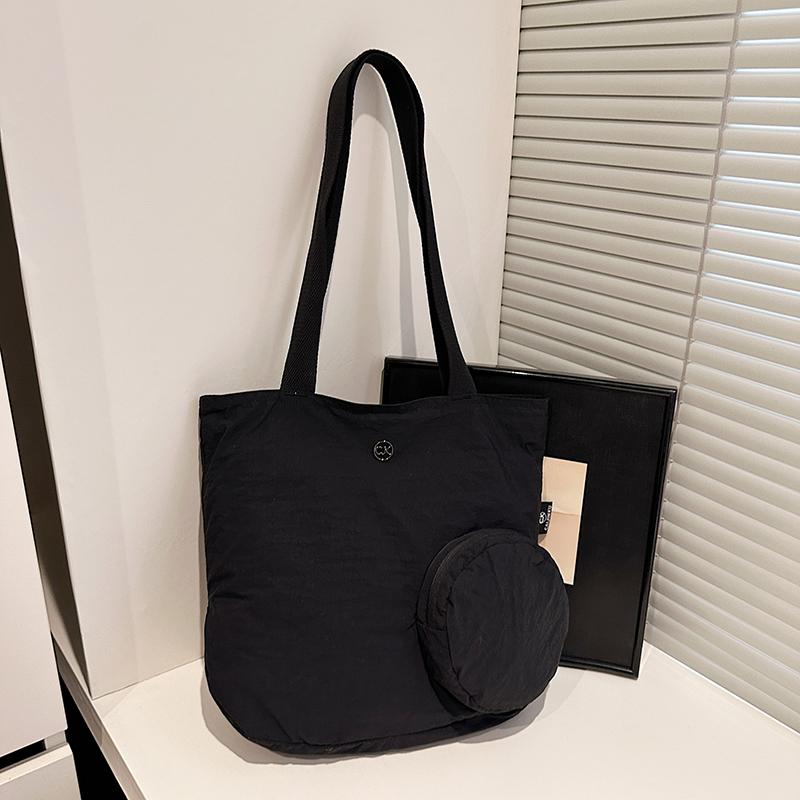 Solid Color Lightweight Women's Foldable Shoulder Bag Tote Bag