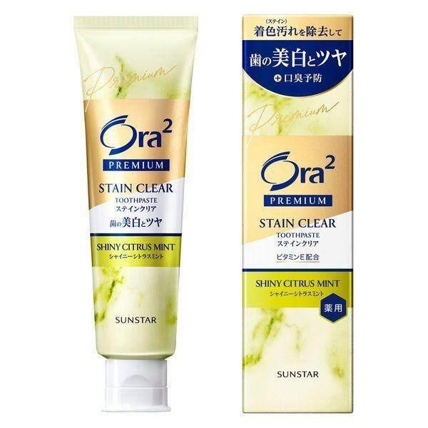 Sunstar Ora2 Premium Whitening Toothpaste Stain Clear Paste Premium Mint  Shiny Citrus Mint   Aromatic Mint 100g