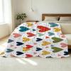 Thick Flannel Fleece Blanket Heart Pattern, Soft Cozy Colorful Design, Ideal for Home, Guest Room & Valentine’s Gift