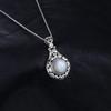JewelryPalace Vintage 2.5ct Cabochon Created Opal 925 Silver Heart Love Statement Pendant Necklace Choker No Chain
