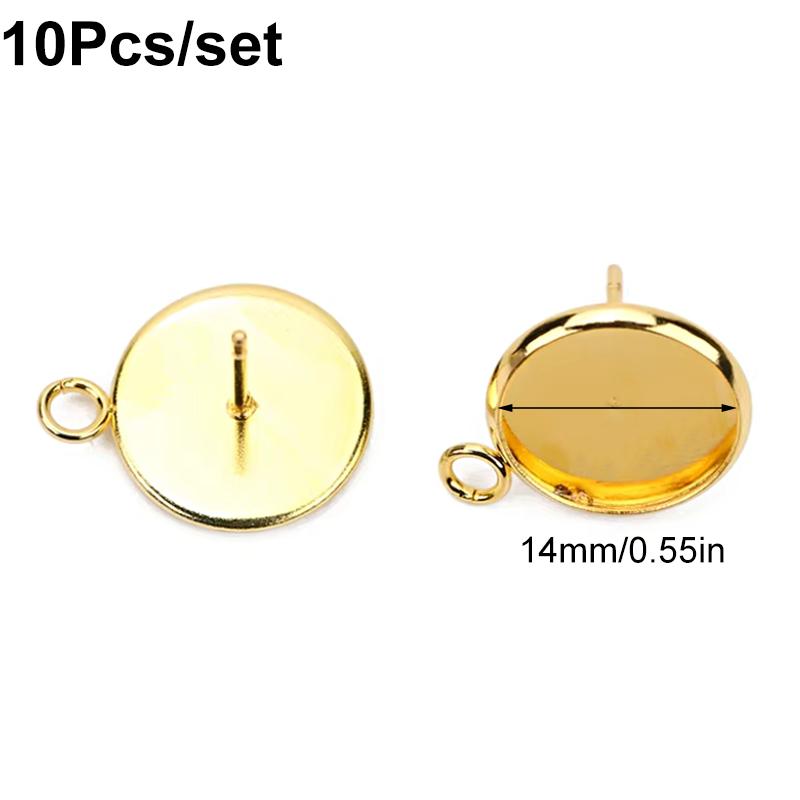 10 pièces/ensemble Base de montage Boucles d'oreilles Simplicité DIY Multicolore Monture de boucles d'oreilles Hypoallergénique Ensemble de base pour boucles d'oreilles DIY