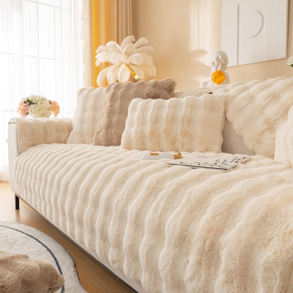 Non-Slip Sofa Cover, Sofa Seat Cushion Cover, Plush Sofa Throw, Couch For 1-4 Seater