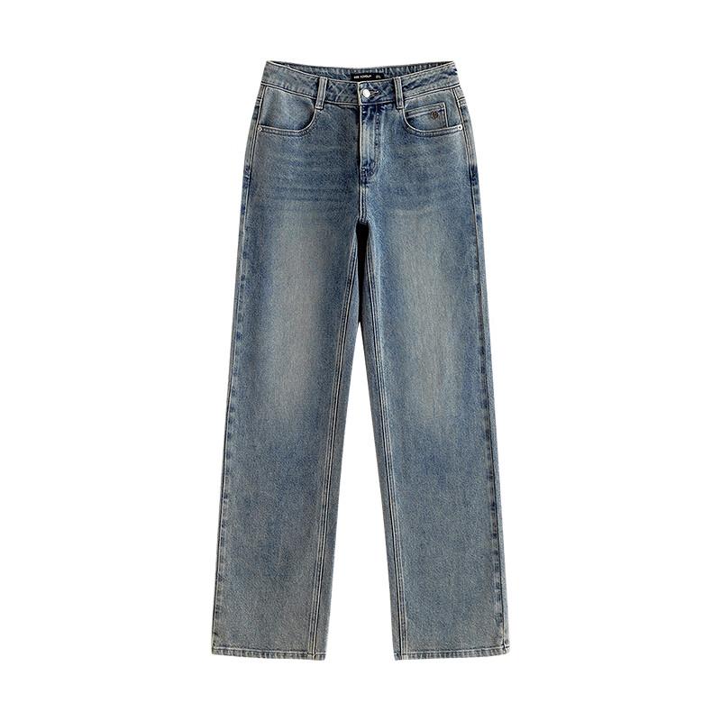 Chuyu Women's Mid-Low Waist Lycra Straight-Leg Jeans