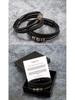 Men's Titanium Steel & Leather Engraved Bracelet Set with Stainless Steel Layers