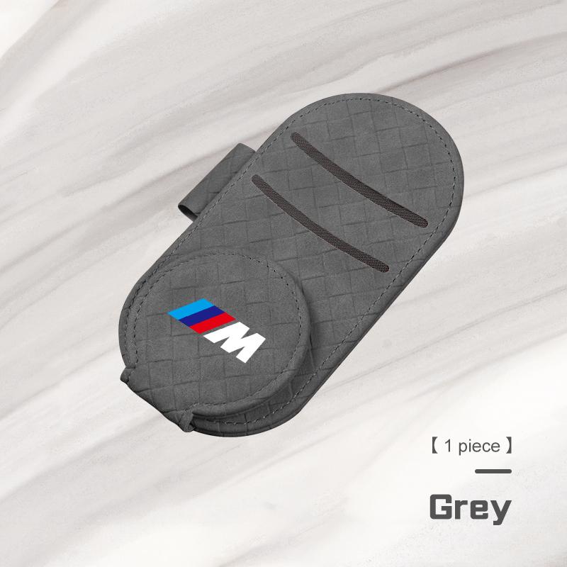 For BMW X1X2X3 X5 X6 X7 G01 G05 G30 F40 E90 F15 M ML60 M3 M5 i7 i8 Magnetic Leather Car Glasses Clip Sun Visor Sunglasses Holder Clip