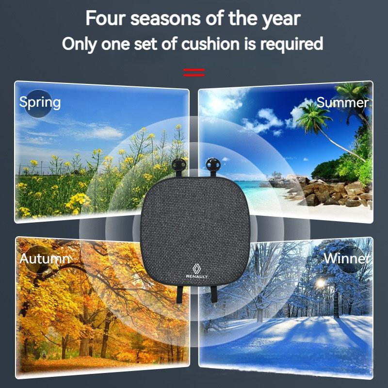 Für Renault 2026 Neue Radkappen Renault Clio Koleos Megane Espace QM6 Kadjar Captur Scenic Auto Sitz Anti-Rutsch-Matte Leinen Kühl Atmungsaktiv