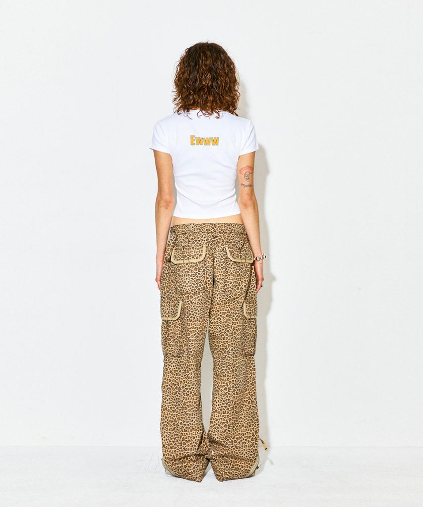 Haitaideupeulaengki Lightweight Coated Cargo Pants Leopard