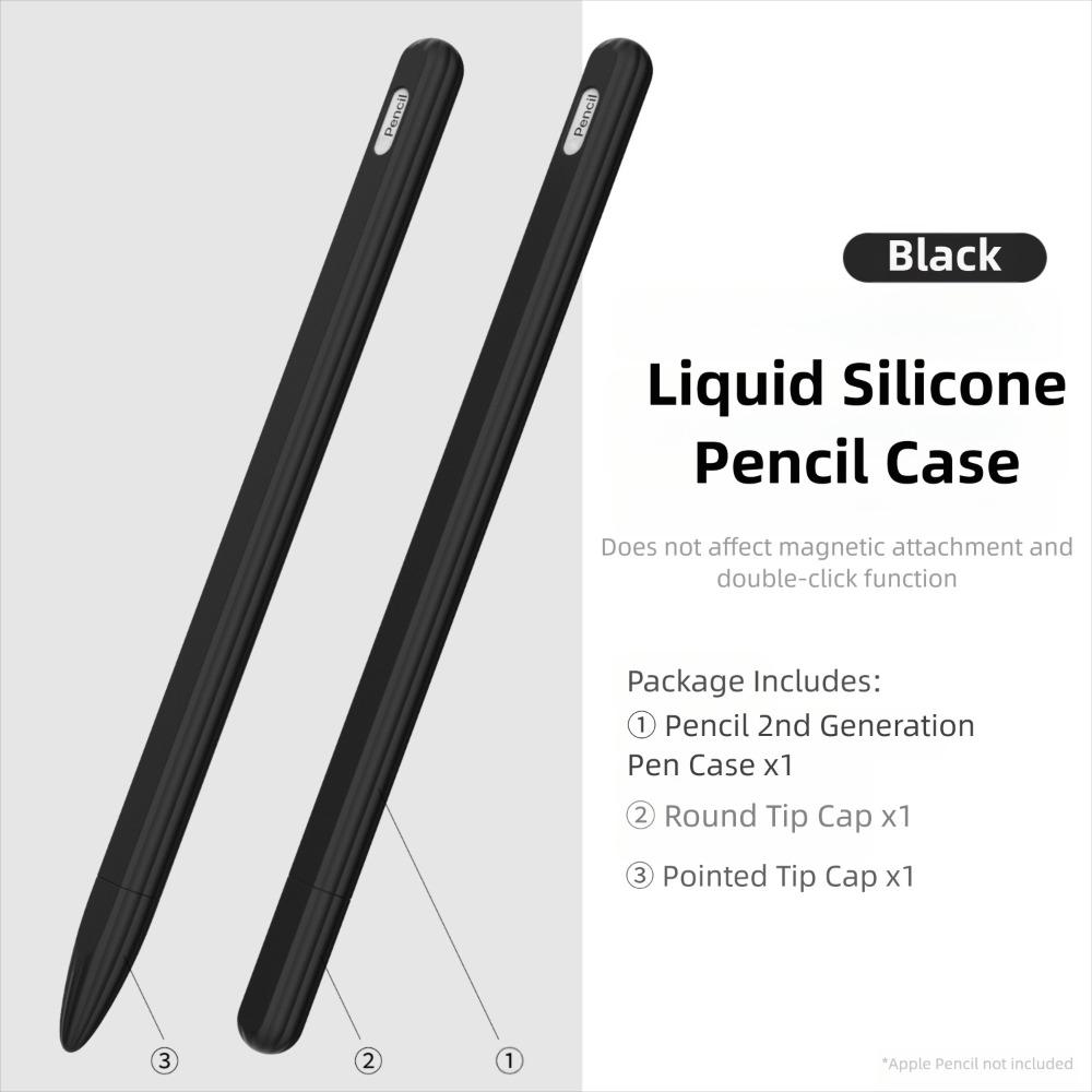 

Silicone Tablet Pencil Case Anti Slip Waterproof Stylus Sleeve Colorful Ergonomic Pencil Protective Shell for Apple Pencil Pro/2 чорний