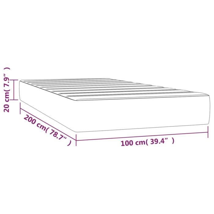 347738 vidaXL Pocket Spring Bed Mattress Taupe 100x200 Cm Thickness 20 Cm Fabric