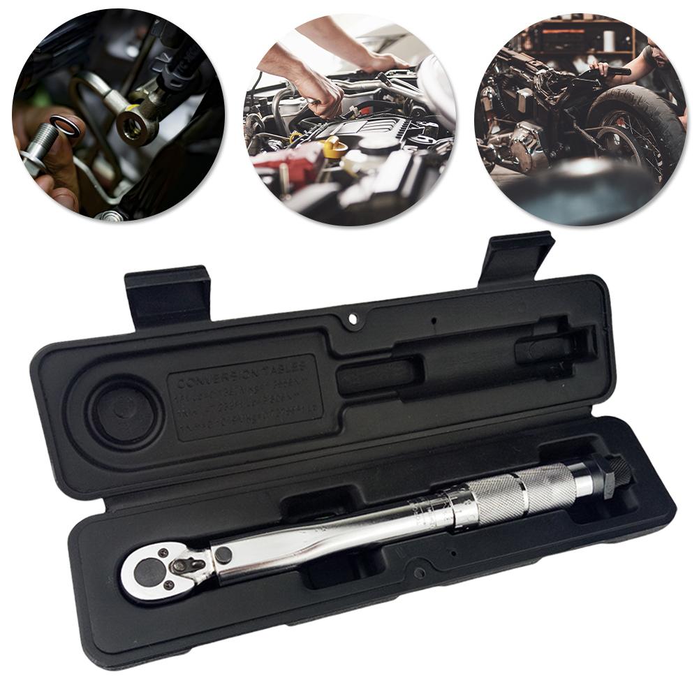 1/4 Zoll Schraubenschlüssel 5-25Nm Antrieb Klick Drehmomentschlüssel Mehrzweck Hand Ratsche Gabelschlüssel Werkzeug mit Koffer für Auto Fahrzeug