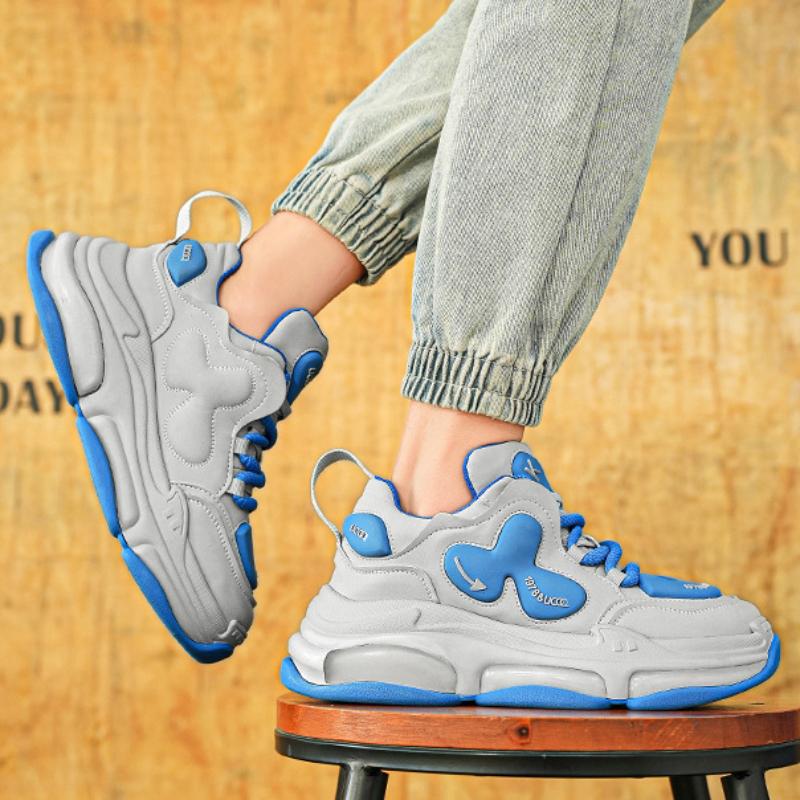 Men's Sports Shoes Height Increase Mens Vulcanized Shoes Thick Sole Outdoor Running Shoes Fashion Lace-up Zapatillas De Hombre