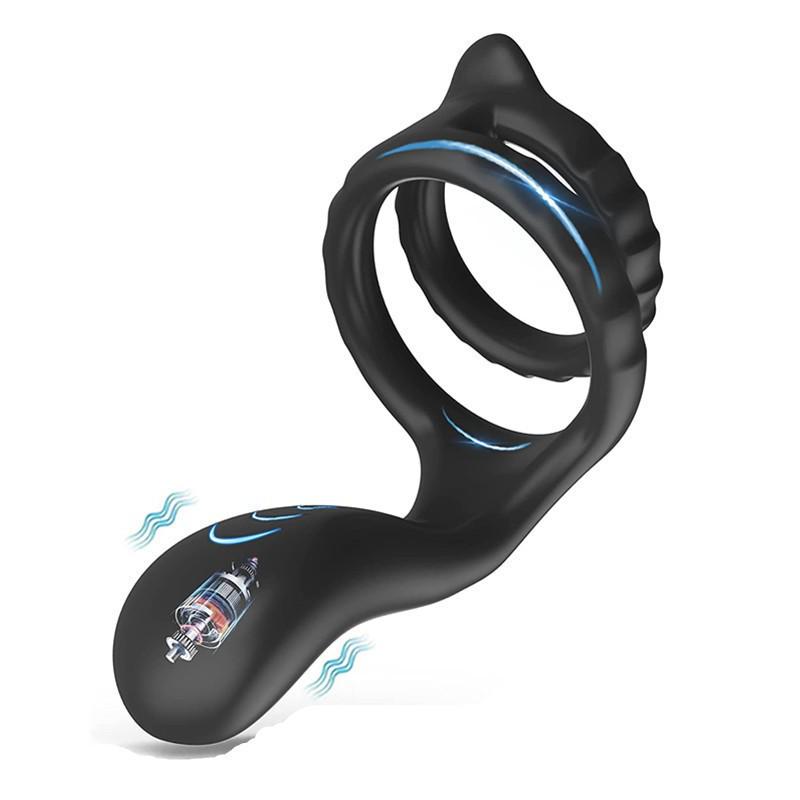 Silicone Rechargeable Vibration Cock Ring with Remote Control for Enhanced Male Performance