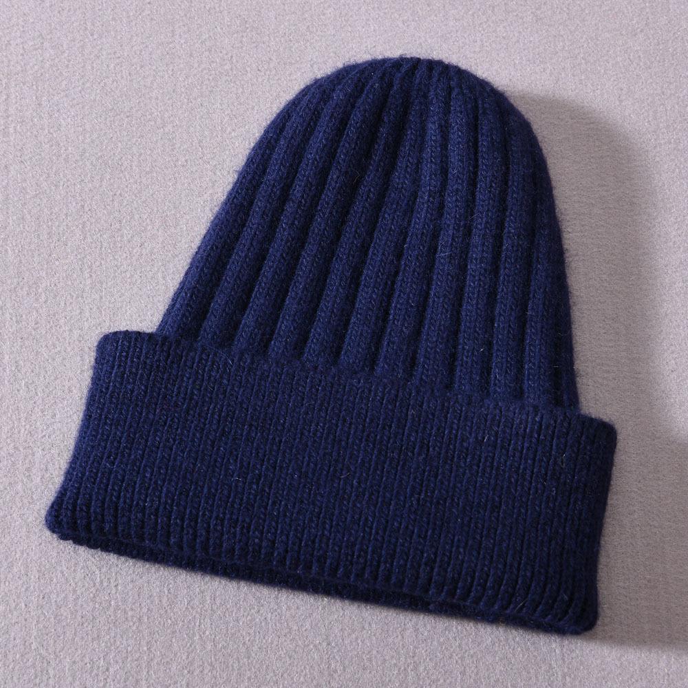 Children's knitted hat rabbit velvet classic striped soft cute autumn and winter outdoor wool hat warm and windproof