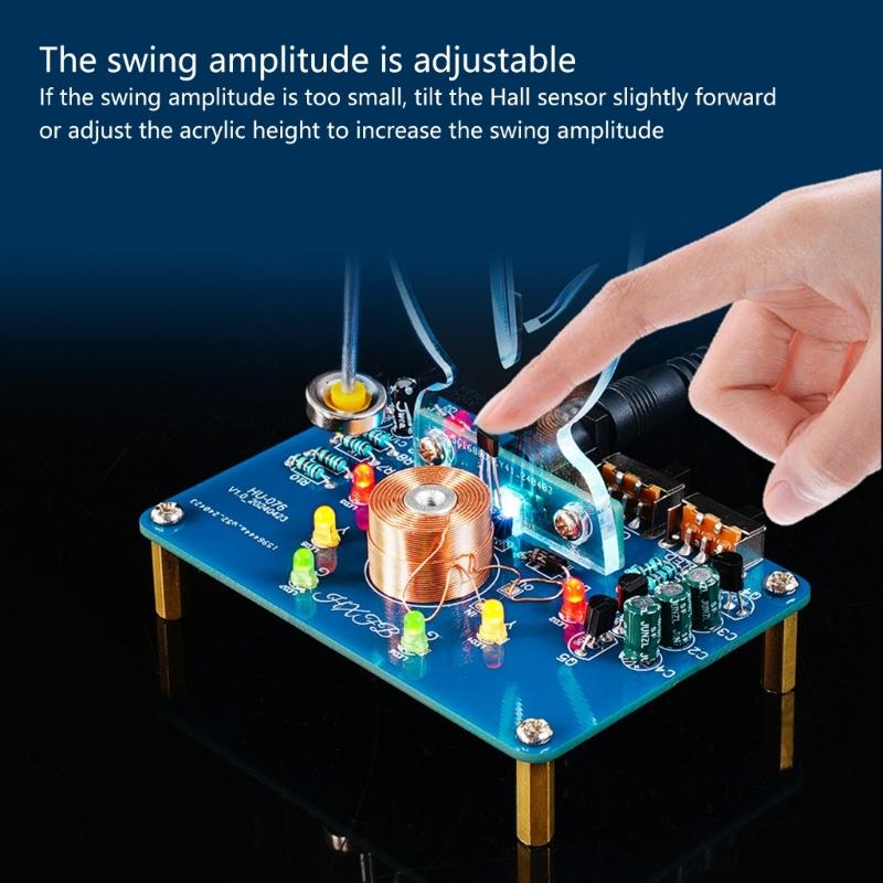 Magnetic Electromagnetic Swing Science Kit DIYer Swaying Pendulum with LED Light Electronic Oscillator Soldering Project