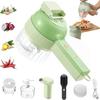 Set de tăiat legume electrice 4 în 1 Tocător de legume portabil, portabil, multifuncțional, fără fir