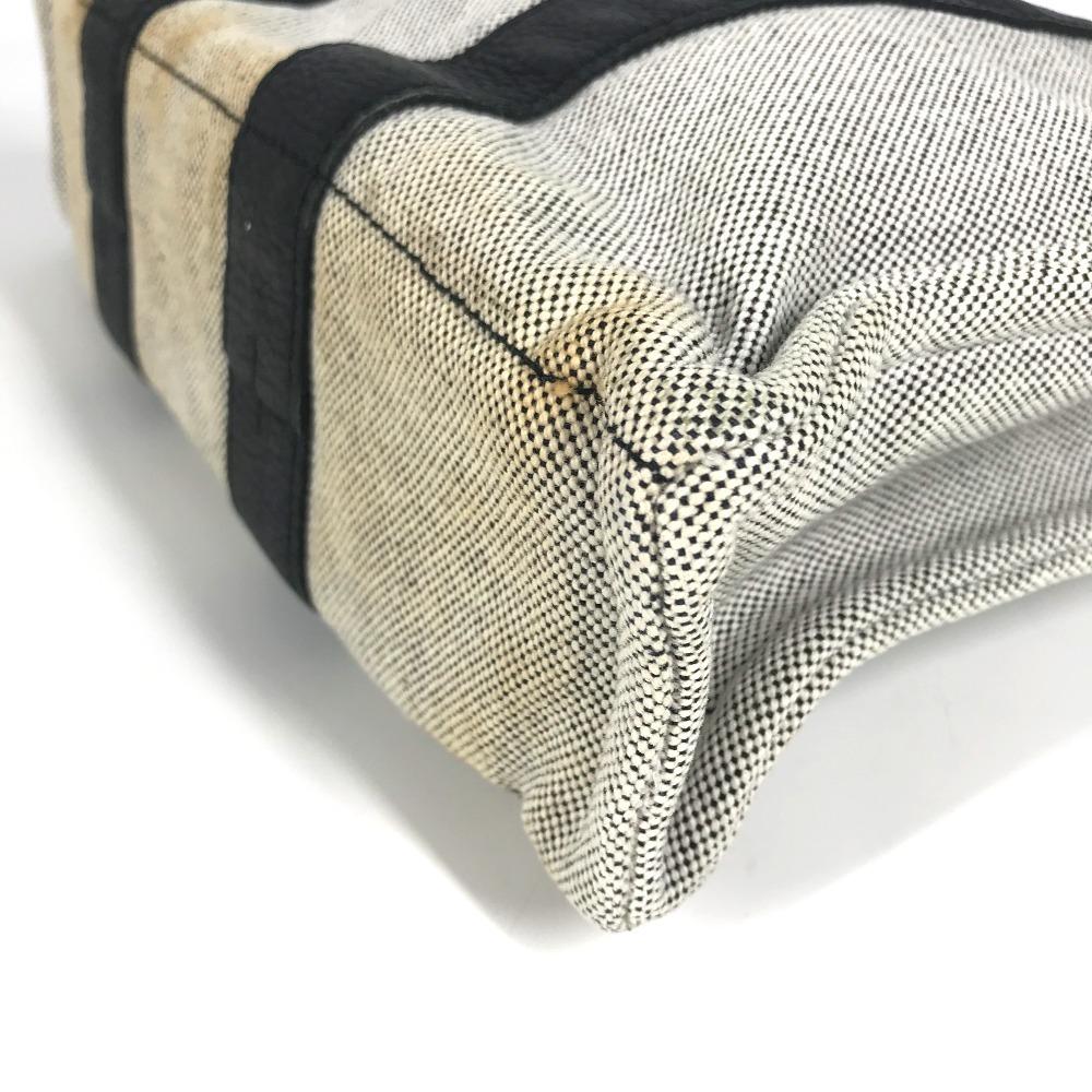 Hermes Sacquain PM Tragetasche Handtasche Toile H / Leder Schwarz/grau