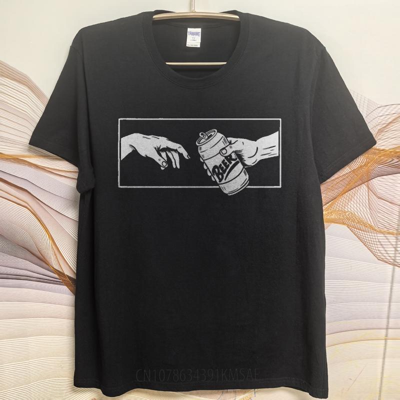Streetwear summer Boys tshirt Hand Reaching For Beer Can Short Sleeve Relaxed Fit Round Neck tops male cotton tee shirt