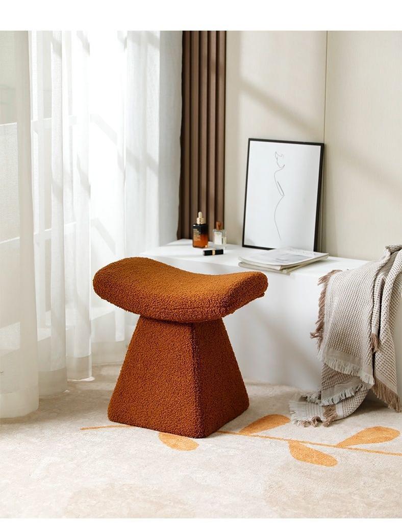 Sitting Pouf Stool Living Room Furniture Entrance Porch Fabric Low Changing Stools Ottomans Wooden Vanity Chair