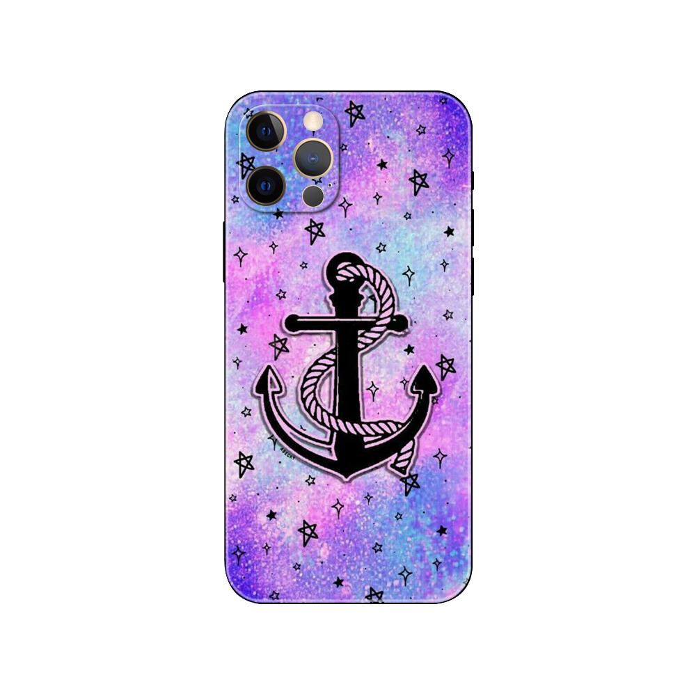 Husă de telefon cu barcă Ancoră dungi pentru iphone 5 5s se 6 6s 7 8 plus x 10 XR XS 11 12 13 mini pro MAX husă din tpu neagră