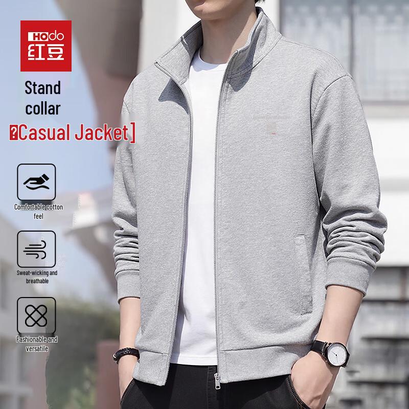 Hodo Men s Wrinkle-Resistant Casual Stand-Collar Full-Zip Jacket