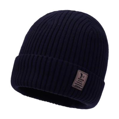 Hat Winter Cold-proof Knitted Hat Fleece Thickened Warm Men's Wool Hat Cotton Hat Winter Riding Windproof Cold Hat