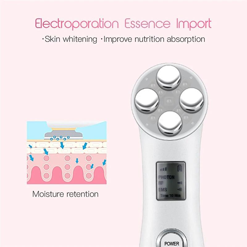 5-IN-1 RF Radio Frequency EMS Electroporation LED Photon Beauty Device Face Massager Skin Lifting Tighten Skin Care Anti-Wrinkle