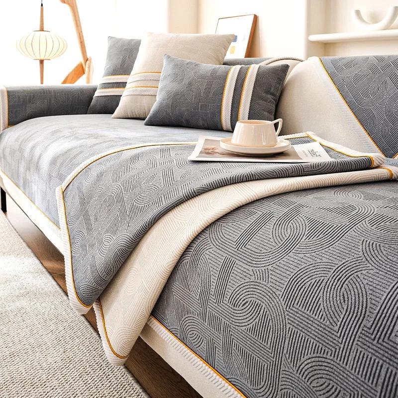 

Чехол для дивана из шенилла в скандинавском стиле Four Seasons, универсальный нескользящий коврик для дивана, чехлы для полотенец для гостиной A 70x70