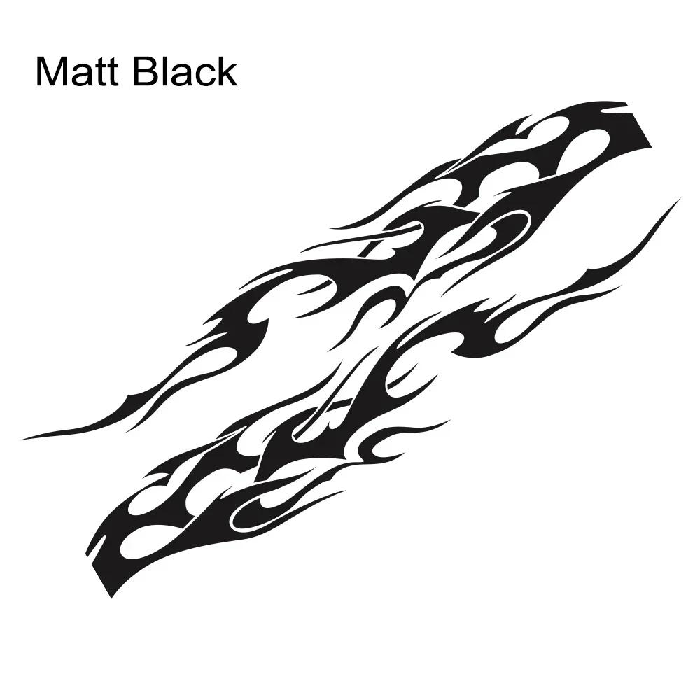 2Pcs Universal Vinyl Flame Graphics Car Body Side Stickers Flame Sports Racing Stripe Decorations Suitable For All Cars SUV