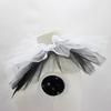 Vintage Ruffle Fake Collar Victorian Black White Tulle Shawl Necklace for Women