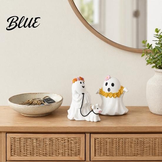 Windowsill Halloween Decoration Ghost Figurine Spooky Resin Statue Classic Office Ornaments for Indoor Outdoor Tabletop Decor Durable Retro