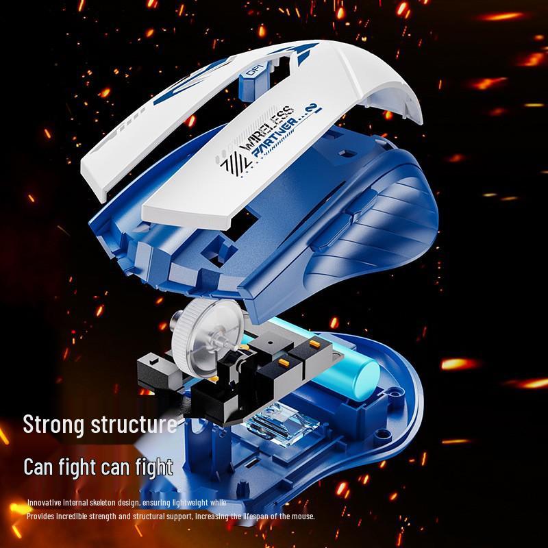 Wireless Luminous Gaming Mouse - Mecha Style Silent Bluetooth for Office & Esports