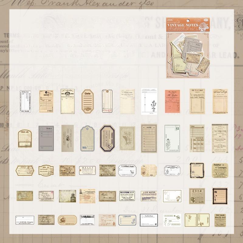 New Product Nostalgic Time Retro Material Paper Sticker Pack Collage High-value Hand Account Material Diy Stickers