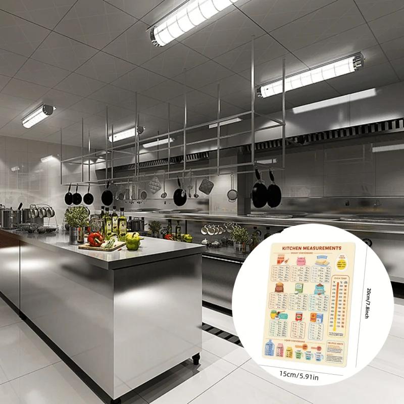1PC Kitchen Conversion Chart, Fridge Magnet Conversion Chart, Kitchen Refrigerator Sticker, Cooking and Baking Guide