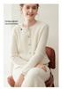 Women's 100% Pure Cashmere Cable Knit Round Neck Cardigan Sweater for Autumn and Winter