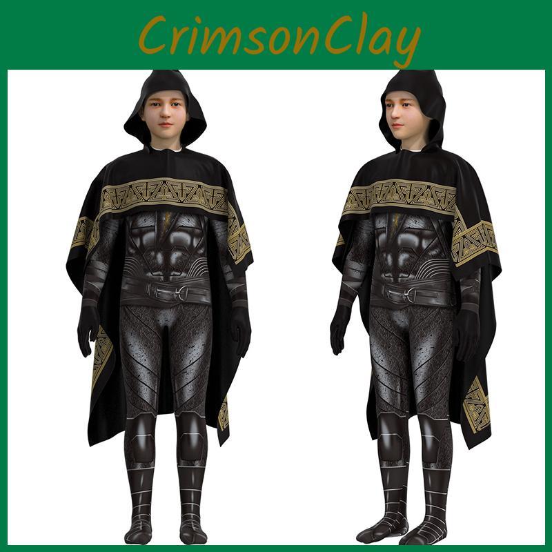 Exquisite And Detailed Black Adam Cosplay Hooded Cloak Jumpsuit For Halloween And Cosplay Parties
