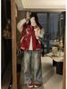 Women's Year of the Horse Embroidered Red Baseball Jacket Coat, 2026 Trendy Couple Design