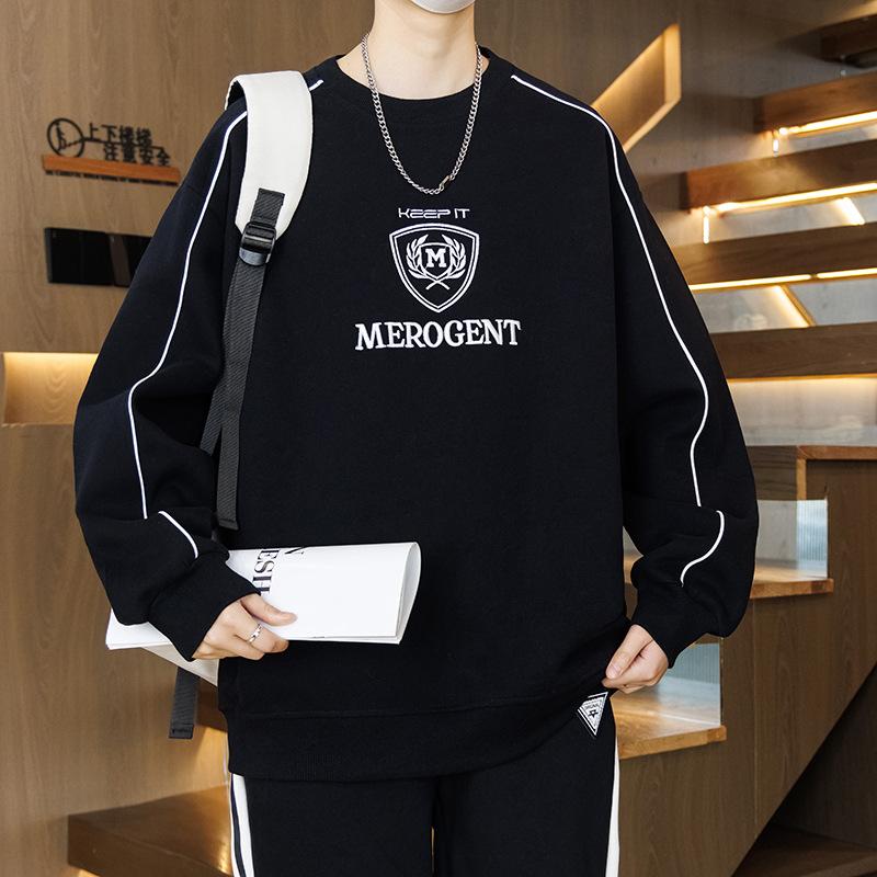 Autumn Crew Neck Sweater Boys Junior High School Students Long Sleeve T-Shirt Teen Handsome Older Kids Men's Top