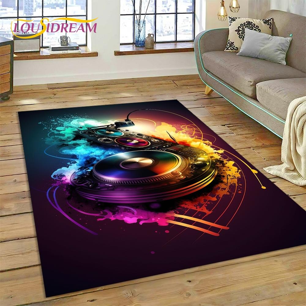 Vinyl Record Music DJ Screen tape Rug Carpet for Living Room Bedroom Home Decor,Floor Mat Non-slip Decoration for Sofa  Doormat