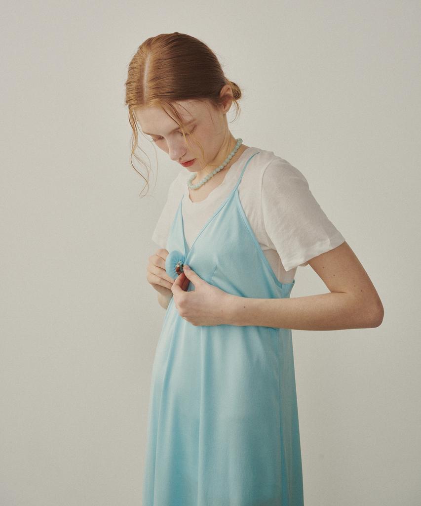 Melly And Rose Rose Corsage Sheer Long Dress (315302)_Blue