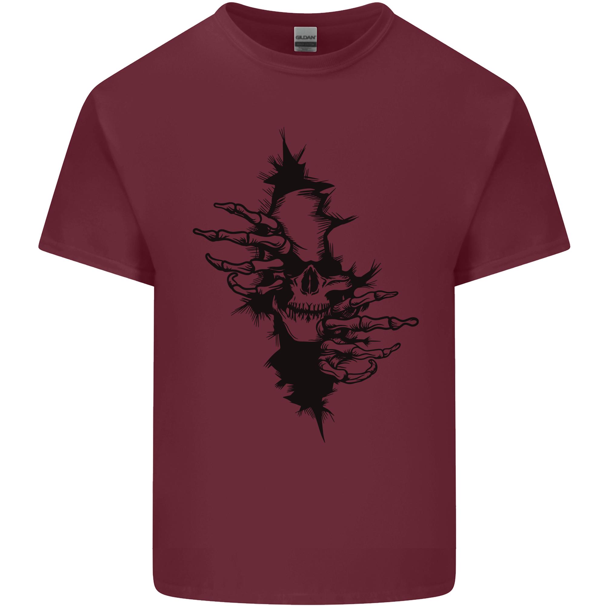 A Skull From a Ripped Shirt Gothic Goth Biker Unisexs Light Cotton TShirt S