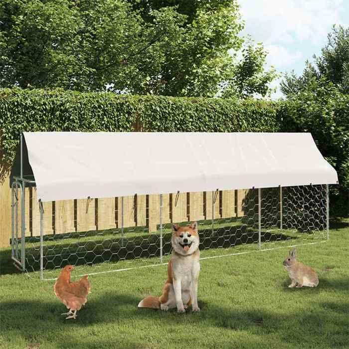 VidaXL Chenil Extérieur avec Toit pour Chiens 400x100x150 cm Cage Niche Chiots 171497