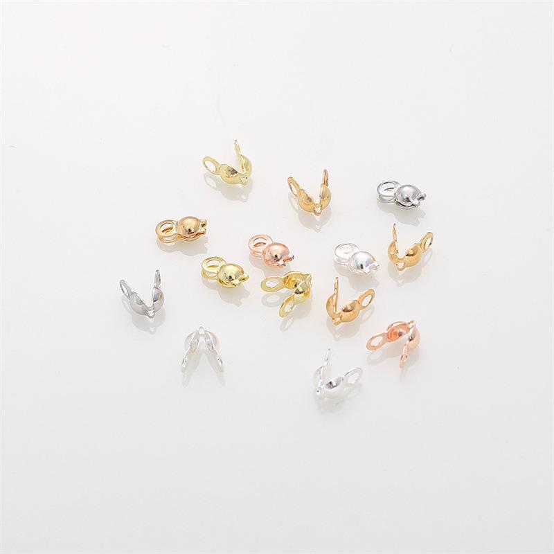 14K Gold Filled Double-Sided Snap Clasp Beaded Chain Accessory for DIY Jewelry